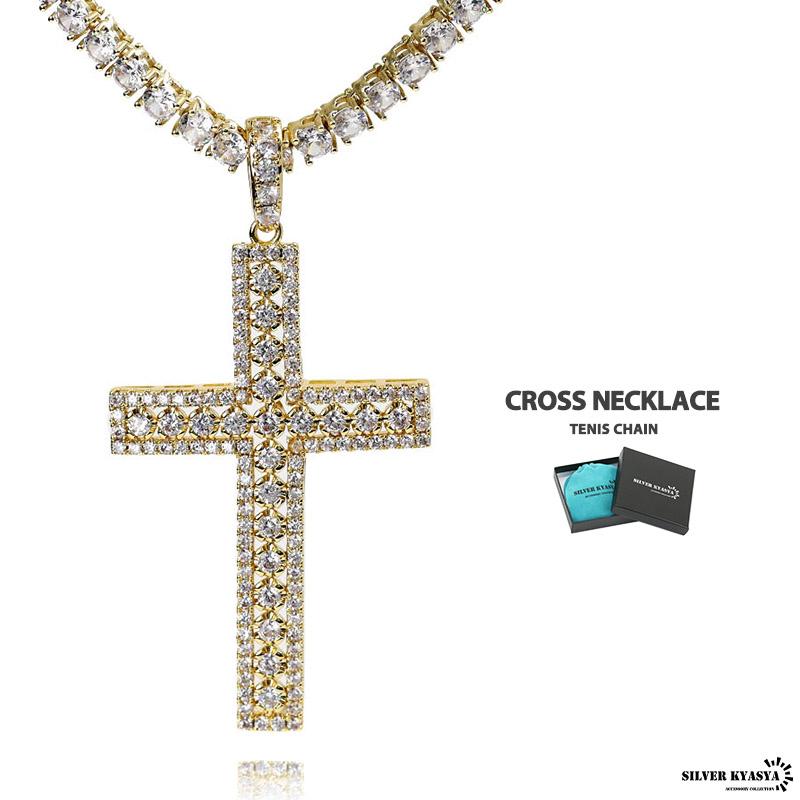 クーポンで10％OFF 真鍮 クロステニスチェーンネックレス 5Aジルコニア