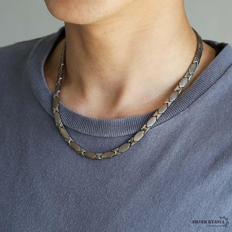 純チタン ゲルマニウム10粒 磁気ネックレス シルバー Titanium 純チタン ゲルマニウム10粒 磁気ネックレス シルバー Titanium
