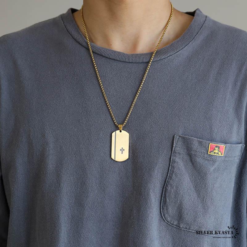 ドルチェ&ガッバーナ クロス プレート ドッグタグ ネックレス ゴールド ドルチェ&ガッバーナ クロス プレート ドッグタグ ネックレス