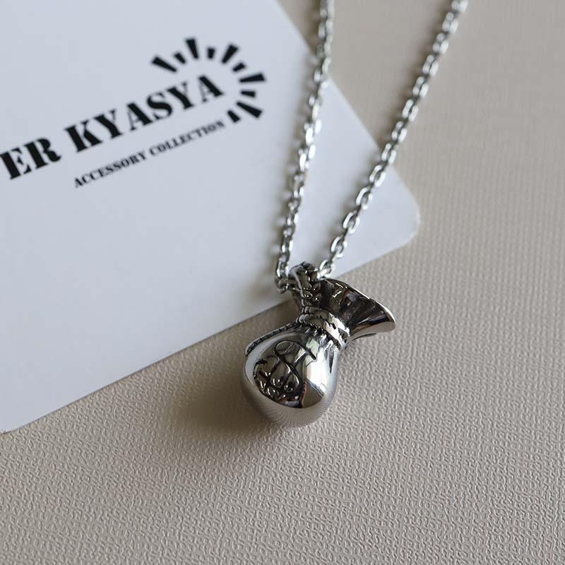 ドル袋ネックレス ステンレス マネーバッグ ドルマーク