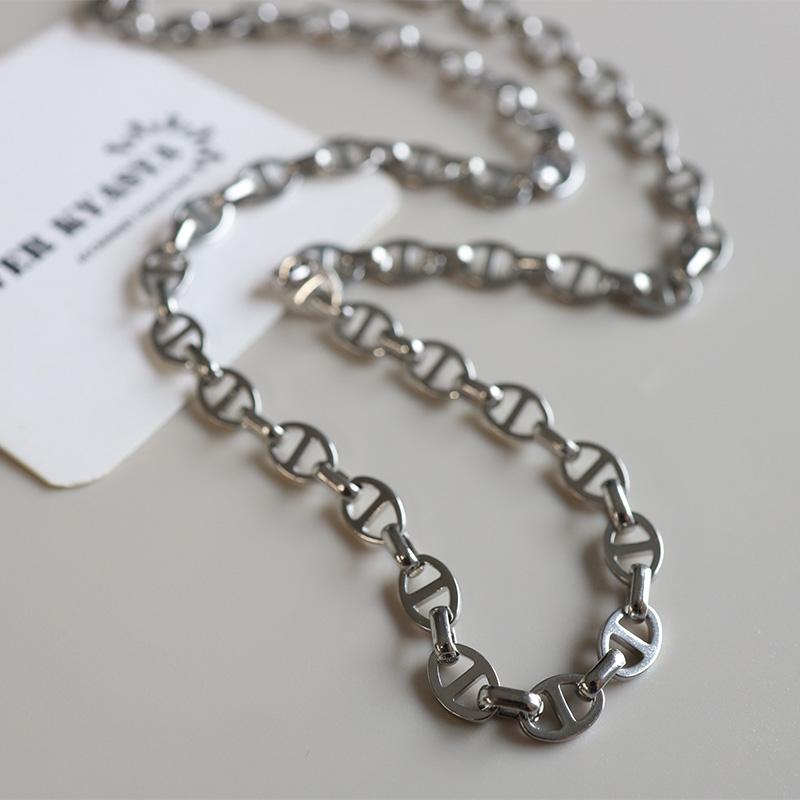 新品未使用‼️アンカーチェーン　ネックレス　ステンレス　1コマ　シルバー　つけっぱ 楽天市場】アンカーチェーンネックレス 幅8mm シルバー