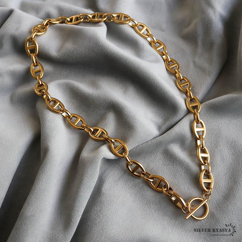 ステンレス アンカーチェーンネックレス マンテルネックレス