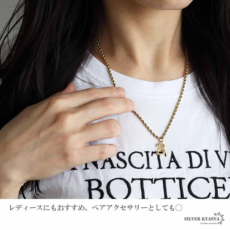 ＼2個で10％OFF 3個で20％OFFクーポン／ナンバーネックレス ハワイ ゴールド ステンレス シルバー925 数字ネックレス ロープチェーン 18KGP 専用BOX 爆買の画像