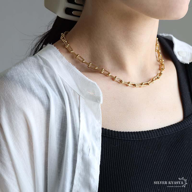 ステンレス Uチェーンネックレス チェーンネックレス ゴールド ステンレス Uチェーンネックレス チェーンネックレス ゴールド