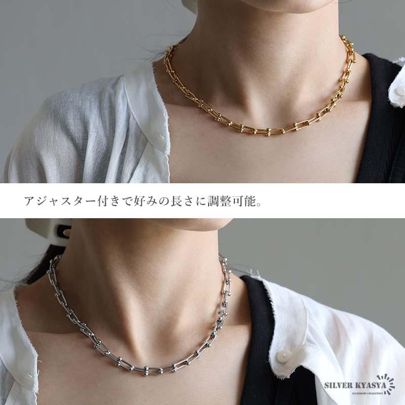 ヴィンテージ ゴールド チェーン U ネックレス レトロ uチェーン ステンレス Uチェーンネックレス [n807] | お洒落なレディース