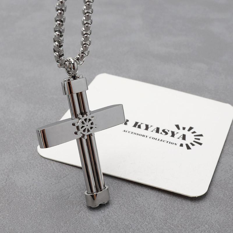 2個で10％OFF 3個で20％OFFクーポン／ステンレス クロスネックレス