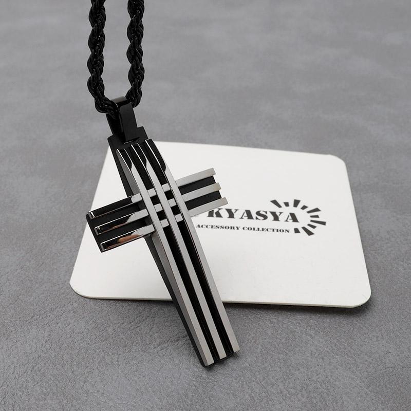 店内まるっと10%OFF祭／ステンレス クロスネックレス シルバー