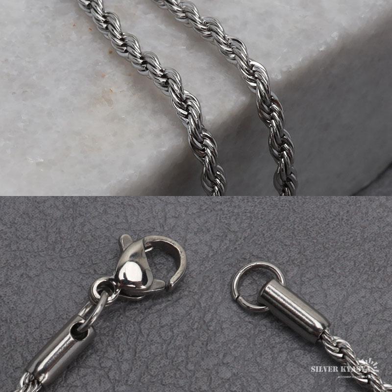 ステンレス 馬蹄ネックレス ロープチェーン 2色 ゴールド シルバー