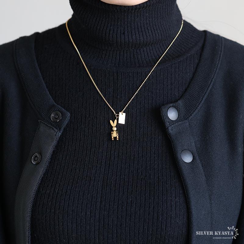 ステンレス うさぎネックレス 可動式 ゴールド 18KGP ラビット ステンレス うさぎネックレス 可動式 ゴールド 18KGP ラビット