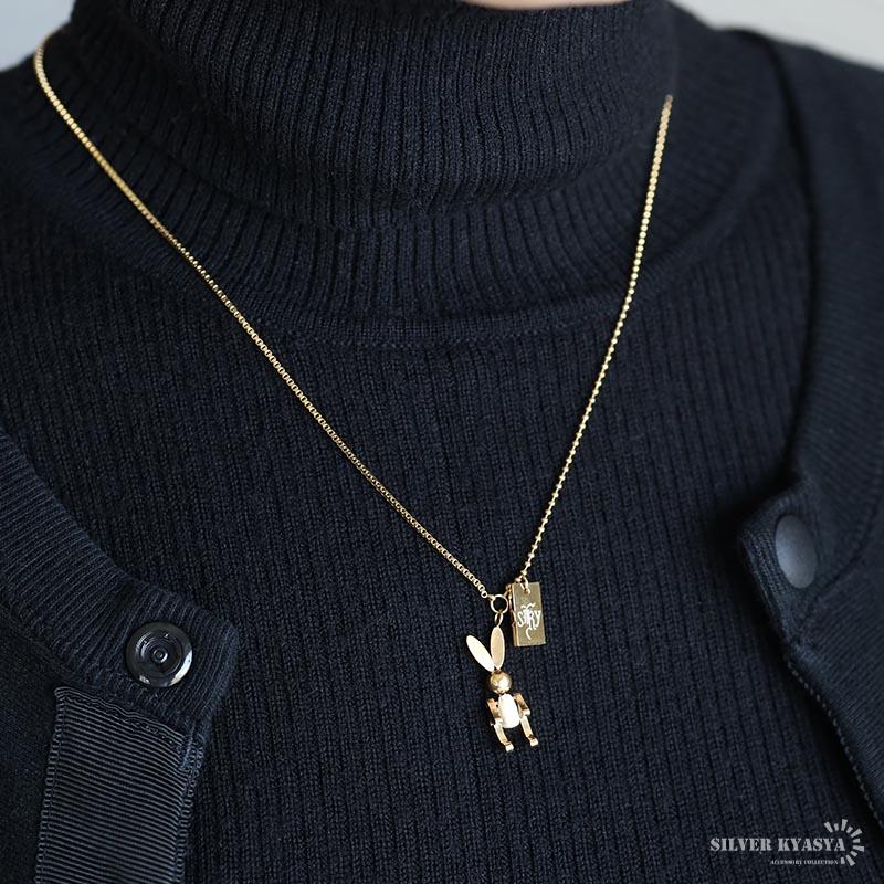 ステンレス うさぎネックレス 可動式 ゴールド 18KGP ラビット ステンレス うさぎネックレス 可動式 ゴールド 18KGP ラビット