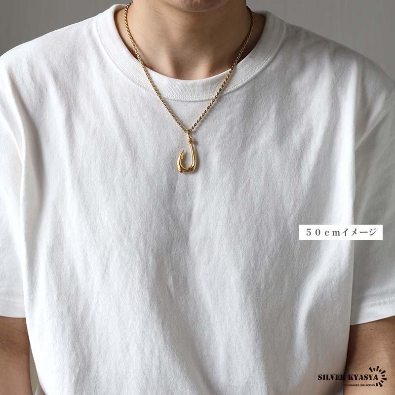 shellvia フィッシュフック ネックレス ゴールド ステンレス