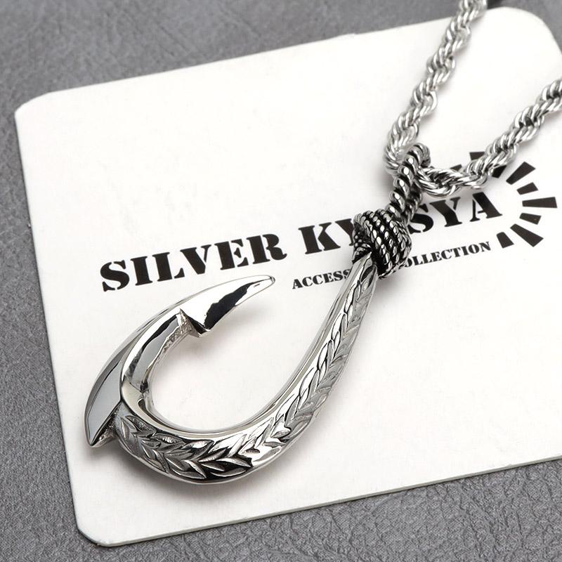 ステンレス フィッシュフックネックレス シルバー 45cm 50cm ステンレス フィッシュフックネックレス シルバー 45cm 50cm