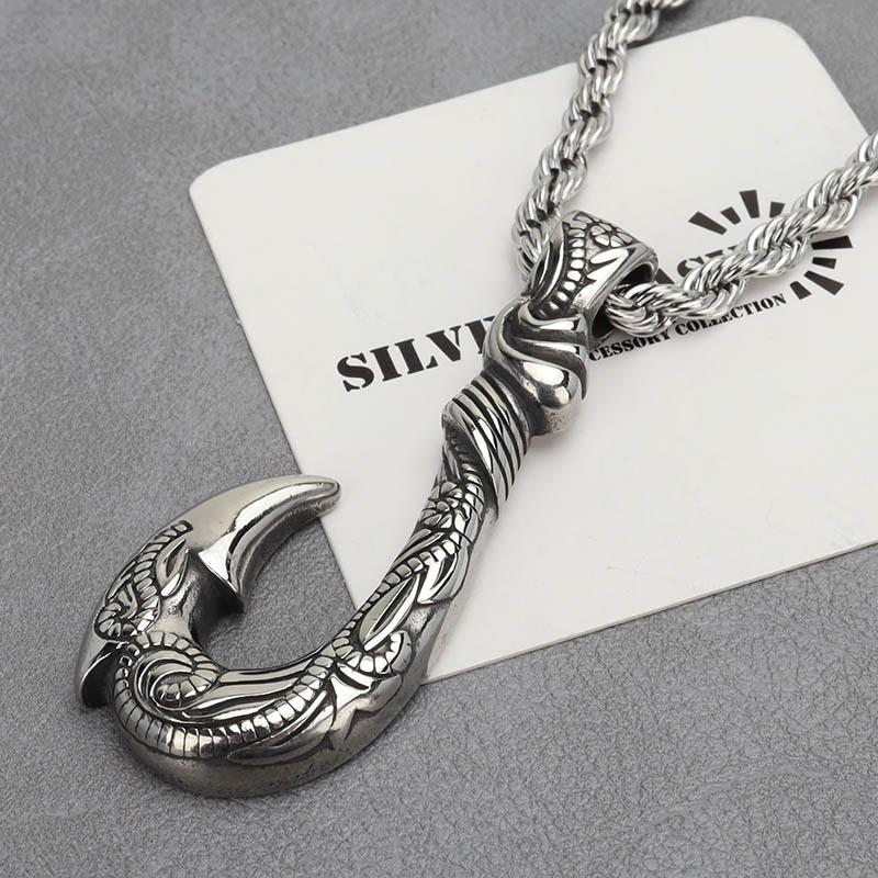 ステンレス フィッシュフックネックレス シルバー 50cm 60cm