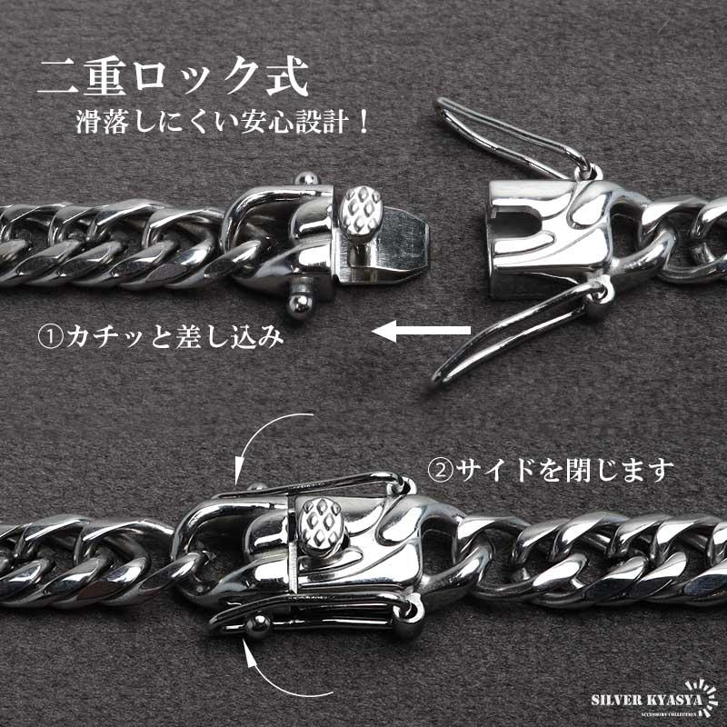 silver 925 6面ダブル 喜平 チェーン ネックレス 印台 マイアミ ステンレス製 ダブル喜平ネックレス シルバー 幅6mm 50cm 60cm