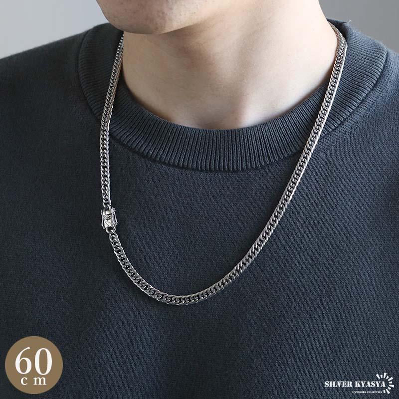 ステンレス製 ダブル喜平ネックレス シルバー 幅6mm 50cm 60cm