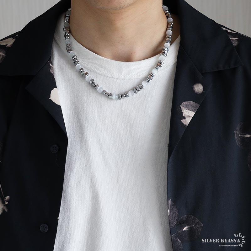 複数買いで最大30％OFFクーポン／ステンレス ヘマタイトネックレス