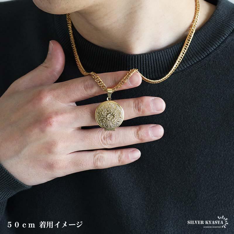 ステンレス ロケットネックレス HIPHOP ロケットペンダント フラワー