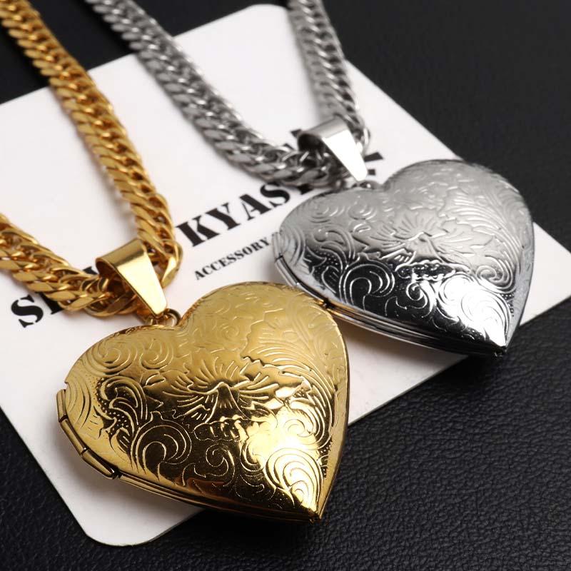 ステンレス ロケットネックレス HIPHOP ロケットペンダント ハート