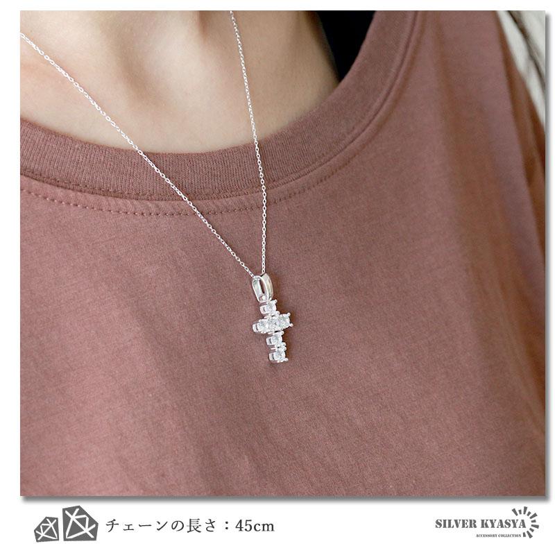 シルバー925 クロスネックレス 大粒ジルコニア 18K GP ゴールド シンプル CZ パヴェ あずきチェーン 十字架 アレルギー対応 専用BOX 爆買_11