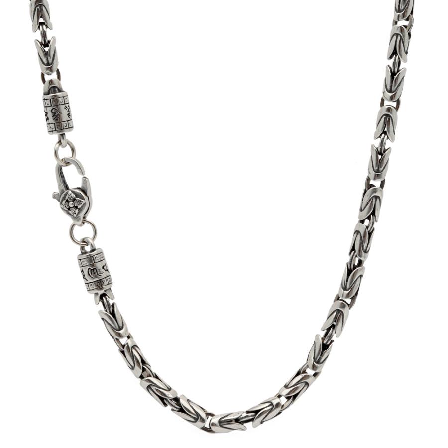 ＼2個で10％OFF 3個で20％OFFクーポン／50cm 六字真言 ネックレス メンズ シルバー925 チェーンネックレス 金剛杵 梵字 ビザンチンチェーン 金属アレルギー 爆買の画像