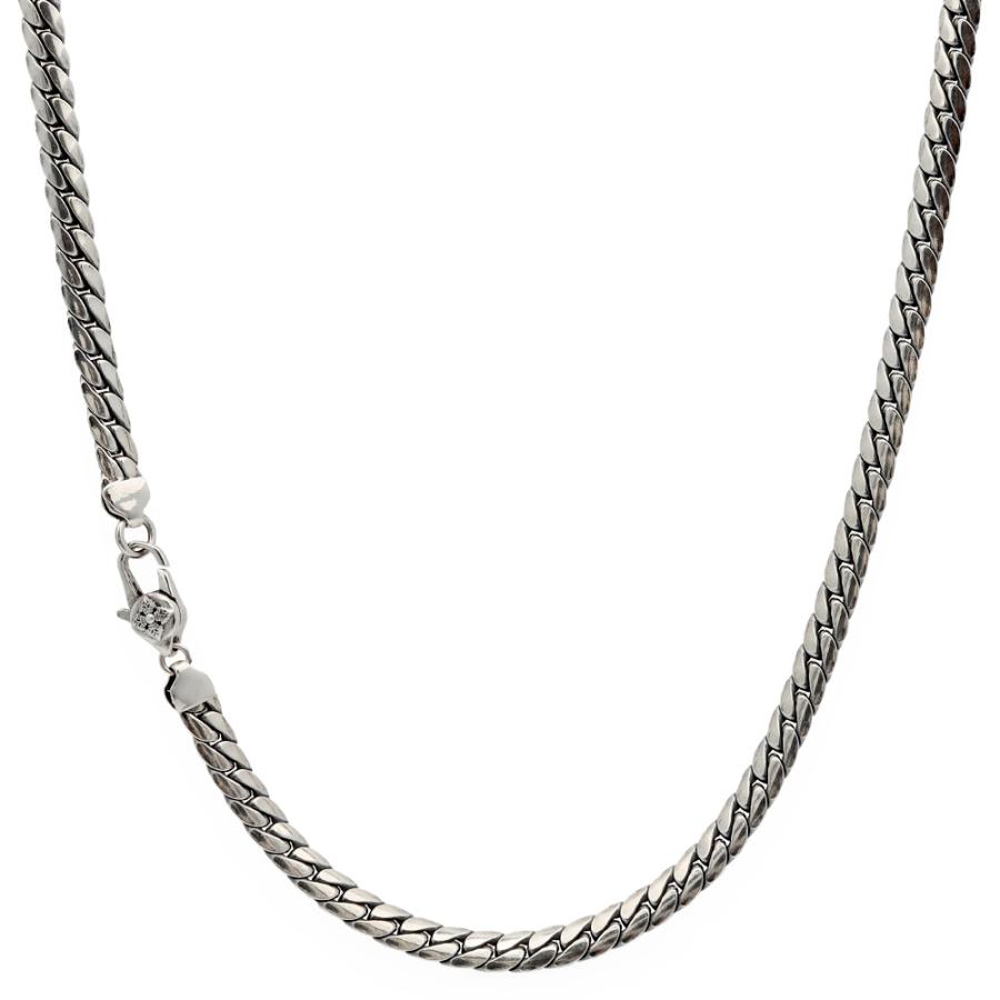 シルバー925 チェーンネックレス 喜平 2面カット 925 メンズ