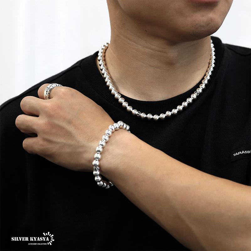 シルバー925 ボールチェーンネックレス 太め 太幅 8mm ボール シルバー925 ボールチェーンネックレス 太め 太幅 8mm ボール