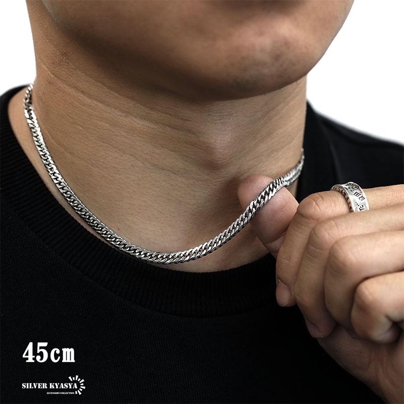 シルバー925 チェーンネックレス メンズ 6面カット ダブル喜平 シルバー925 チェーンネックレス メンズ 6面カット ダブル喜平