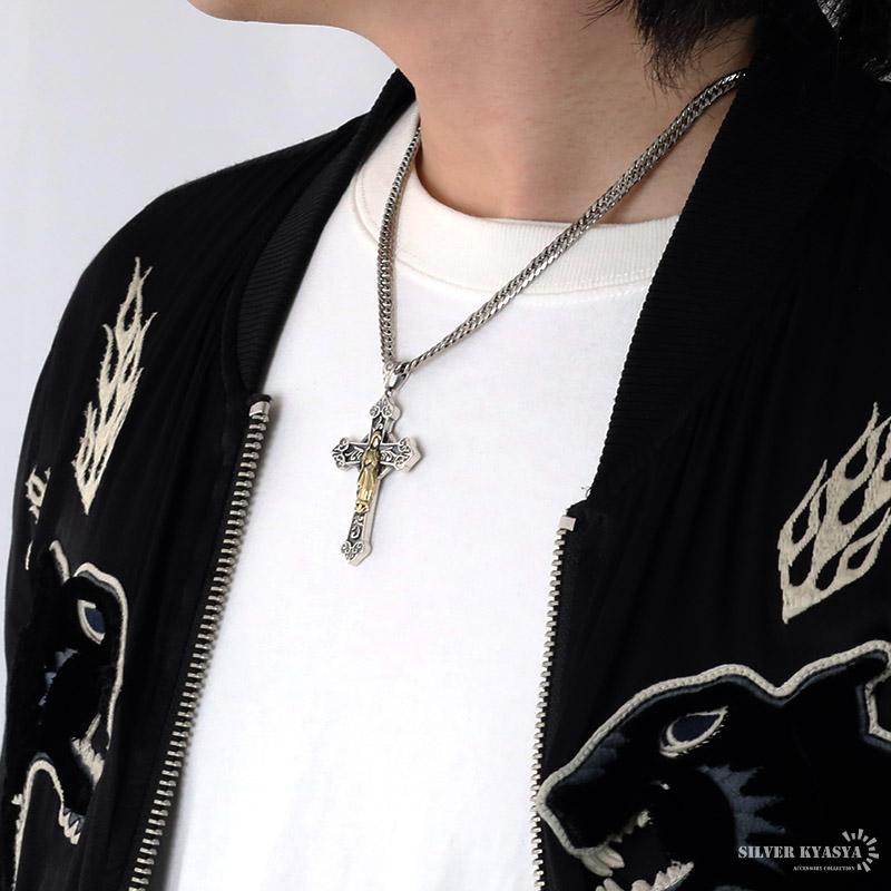 複数買いで最大30％OFFクーポン／クロスネックレス メンズ シルバー925