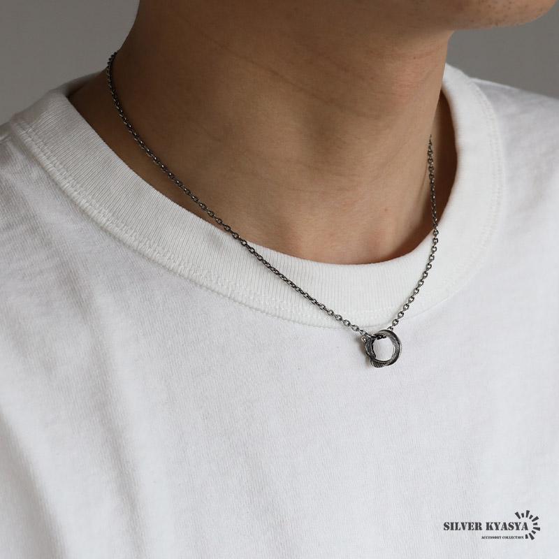 シルバー925 フェザーリングネックレス 小ぶり シンプルネックレス