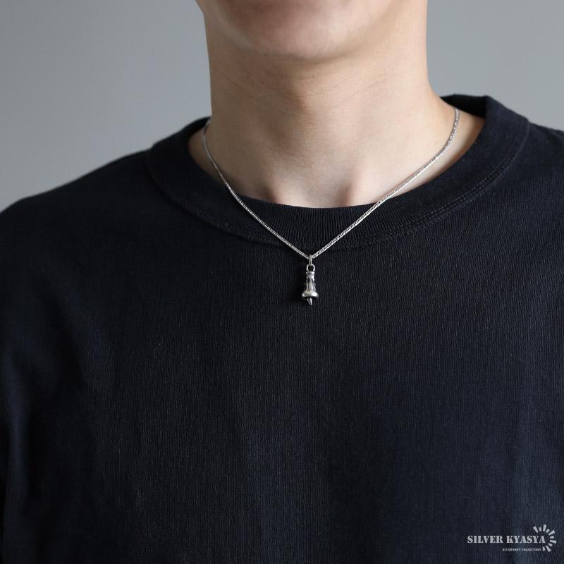 ＼2個で10％OFF 3個で20％OFFクーポン／シルバー925 アラベスク ベルネックレス シルバー 細身 6面カット ダブル喜平 ネックレス 鐘 唐草 燻し 金アレ対応 爆買の画像