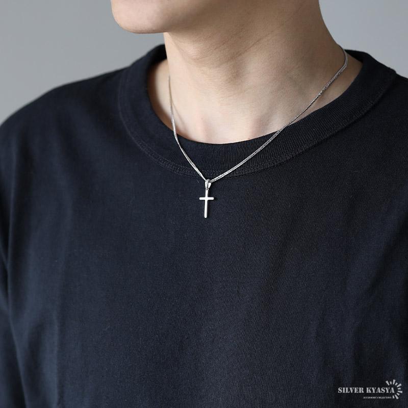 ＼2個で10％OFF 3個で20％OFFクーポン／シルバー925 クロスネックレス シルバー 細身 6面カット ダブル喜平 ネックレス 十字架ネックレス 金アレ対応 爆買の画像