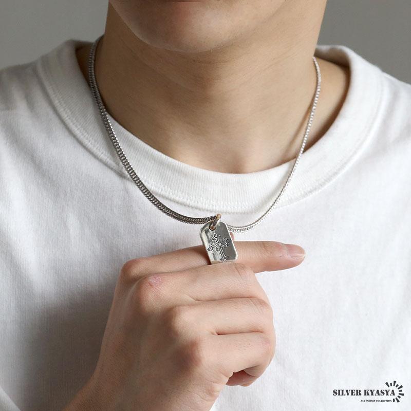 CHドックタグ　ダブルクロスペンダント　ペーパーチェーン60cm PR CHドックタグ ダブルクロスペンダント ペーパーチェーン60cm