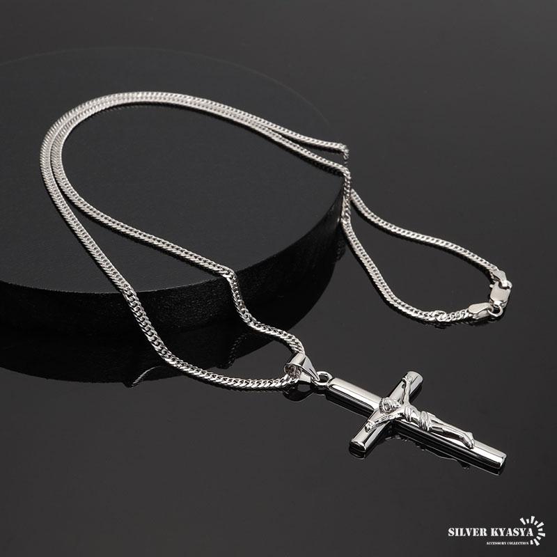 22K加工シルバー925 スモールクロスネックレス 60cm ペーパーチェーン 複数買いで最大30％OFFクーポン／シルバー925 クロスネックレス