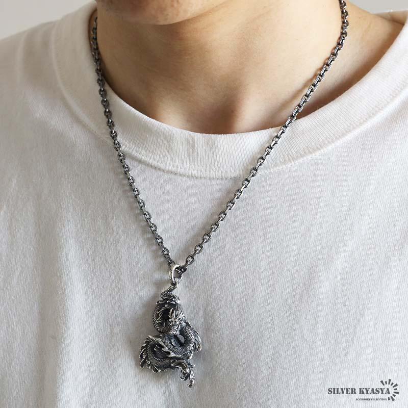 シルバー925 ドラゴンネックレス 龍 ペンダント ネックレス