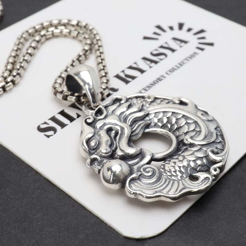 シルバー925 ドラゴンネックレス メダルネックレス 龍 シルバー925 ドラゴンネックレス メダルネックレス 龍
