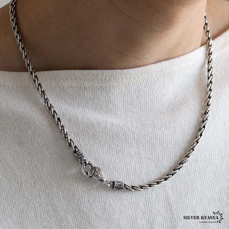 GAGAN シルバー 925 ropeチェーン ネックレス 複数買いで最大300円OFFクーポン／シルバー925 ロープチェーン