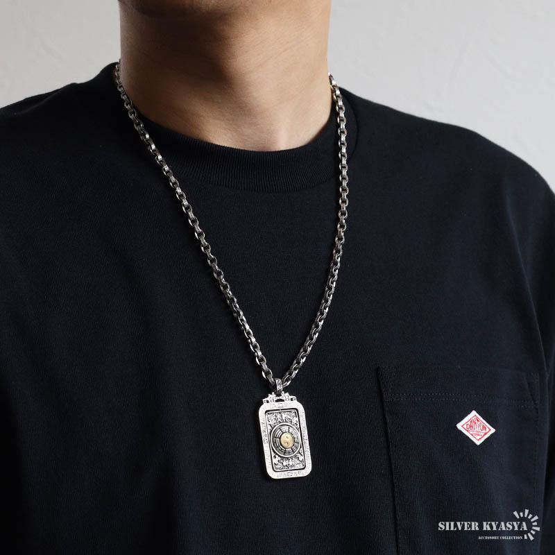 ＼2個で10％OFF 3個で20％OFFクーポン／シルバー925 太極八卦ネックレス ごつめ ネックレス 六字真言 ペーパーチェーン シルバー 男性 金アレ対応 爆買の画像