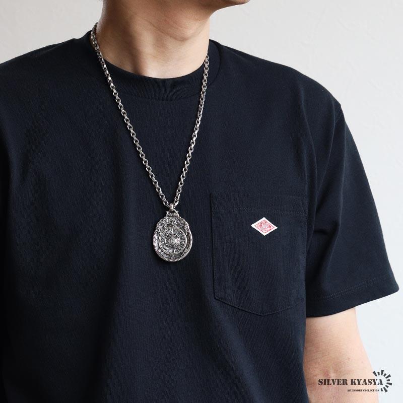 ＼複数買いで最大300円OFFクーポン／シルバー925 曼荼羅ネックレス ごつめ 干支 ペンダント 六字真言 ペーパーチェーン シルバー 男性 金アレ対応 爆買の画像