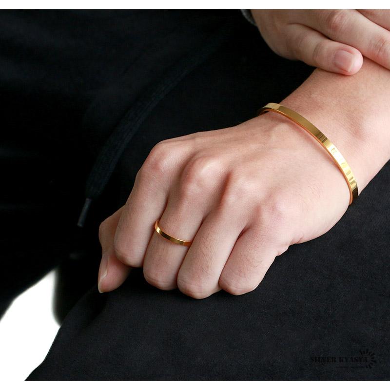 ゴールドリング シンプルリング ステンレスリング メンズ 18K ゴールドリング シンプルリング ステンレスリング メンズ 18K