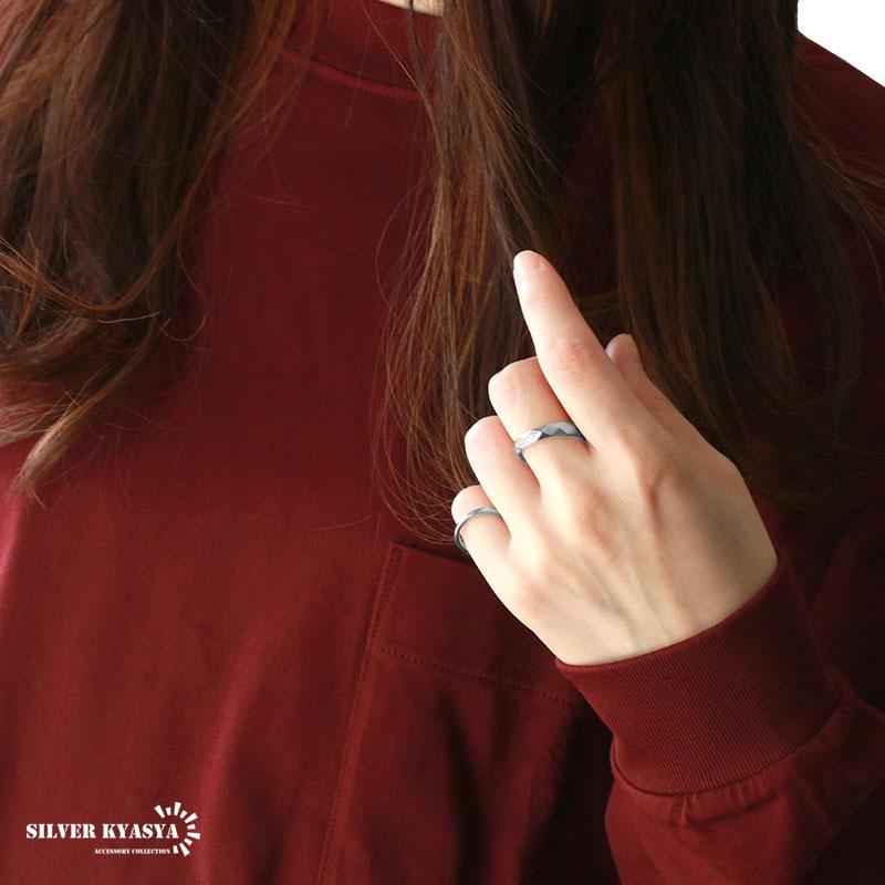 ダイヤカット リング シルバー シンプル ステンレス 指輪 細身 ダイヤカット リング シルバー シンプル ステンレス 指輪 細身