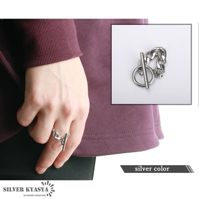 喜平チェーンリング ステンレス ゴールド リング マンテル 指輪