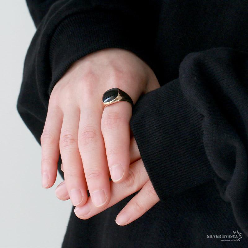 印台リング ブラック オニキスリング スタンプリング シグネットリング