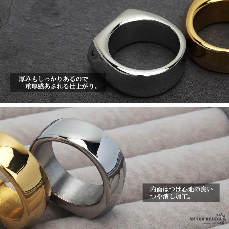 複数買いで最大30％OFFクーポン／STAINLESS 細身 印台リング メンズ
