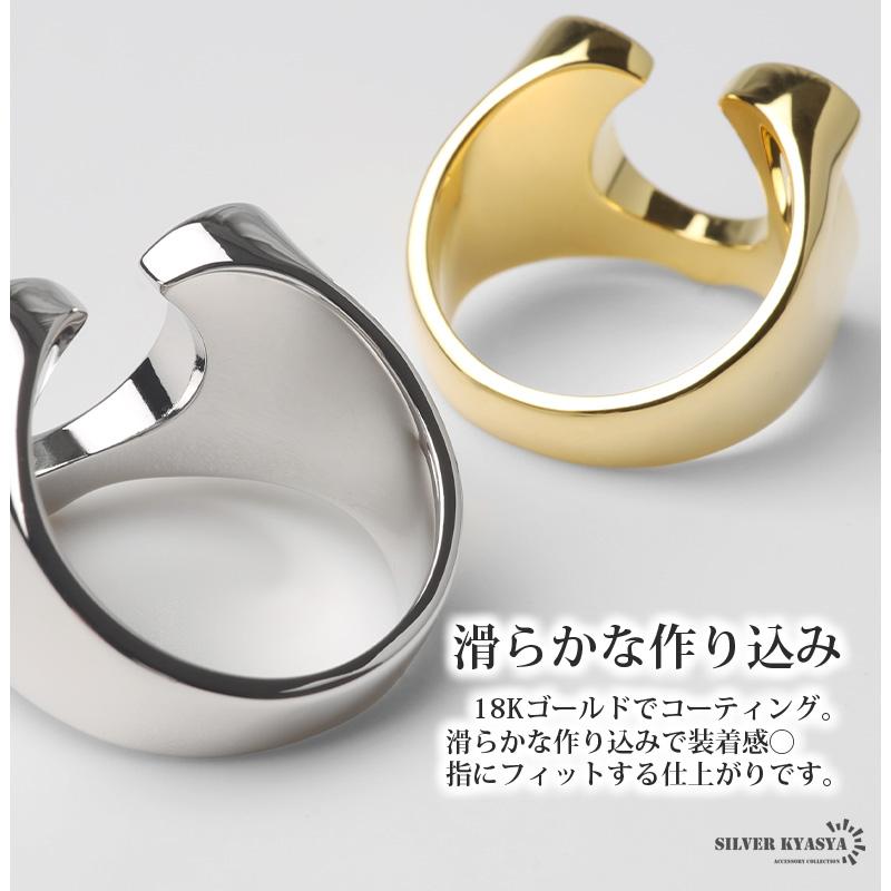 最大30％OFFクーポン登場中！／ホースシューリング 馬蹄リング 18KGP