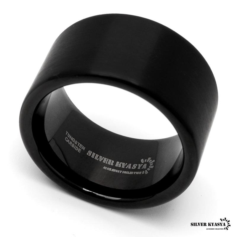 ＼2個で10％OFF 3個で20％OFFクーポン／タングステン ワイドリング つや消し 幅12mm 太幅 ごつめ 男性 リング ブラック つや消し 金アレ対応 専用BOX 爆買の画像