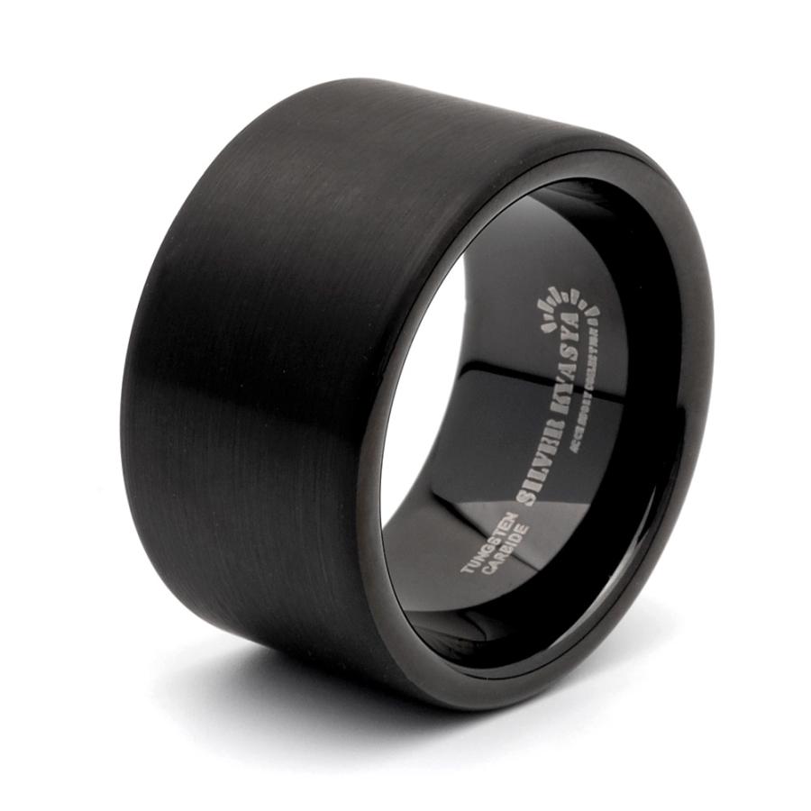 ＼2個で10％OFF 3個で20％OFFクーポン／タングステン ワイドリング つや消し 幅12mm 太幅 ごつめ 男性 リング ブラック つや消し 金アレ対応 専用BOX 爆買の画像