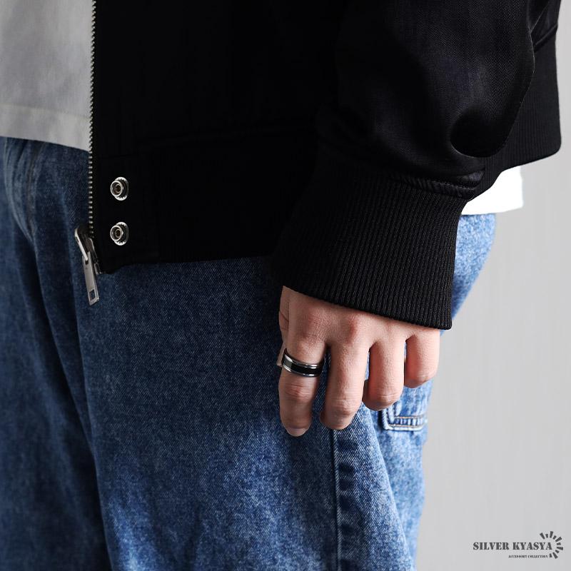 けゆたん様⚠️専用ページ ⚠️シルバー ボーンカフ左手用 タングステン ライン リング ブラック メンズ 指輪 シルバー 銀