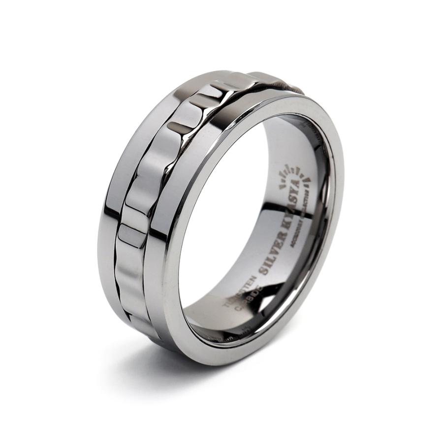 クーポンで10％OFF タングステン 回る ギミック リング メンズ 指輪