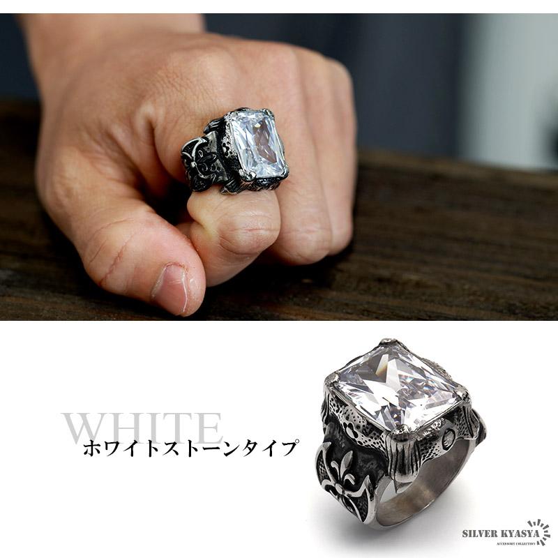 複数買いで最大300円OFFクーポン／カレッジリング ステンレス CZ