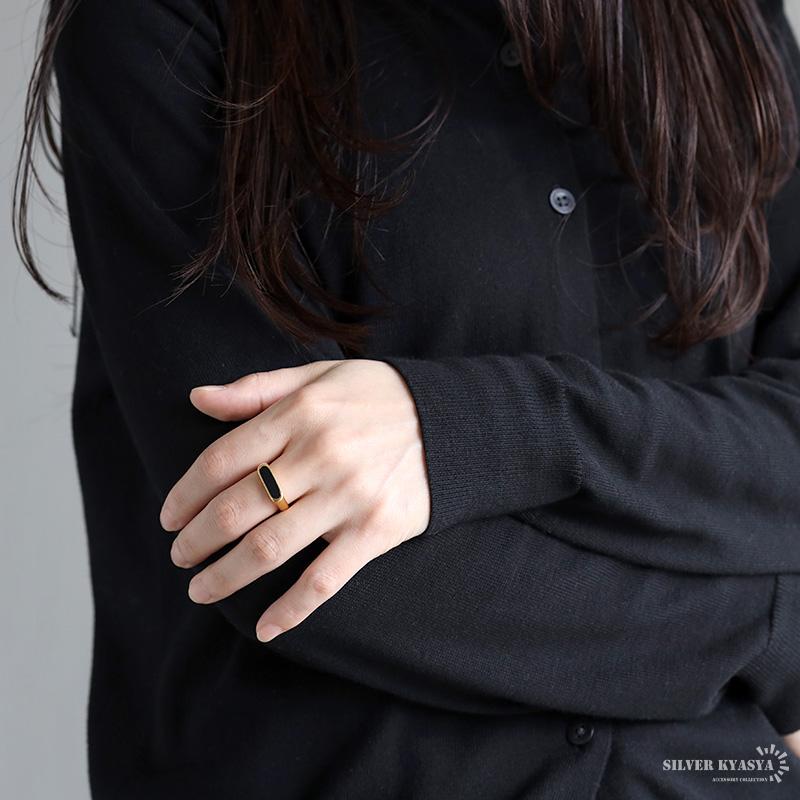 0のつく日リングの日！10％OFFクーポン／印台リング ブラック オニキス